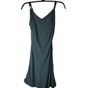 Lottery Moss Dress Slip Sundress Spaghetti Straps Green White Stars Sz XS
